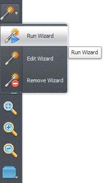 Test wizard button